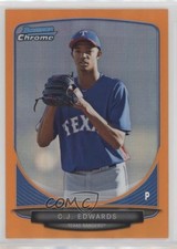 2013 Bowman Chrome Prospects Orange Refractor 15/25 Carl Edwards Jr CJ 0l4h