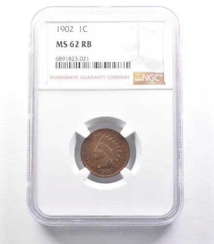 1902 Indian Head Cent MS62 RB NGC *6478