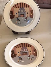2 VILLEROY & BOCH DESIGN NAÏF FINE CHINA BY THE FIRESIDE DINNER PLATES 10,25”