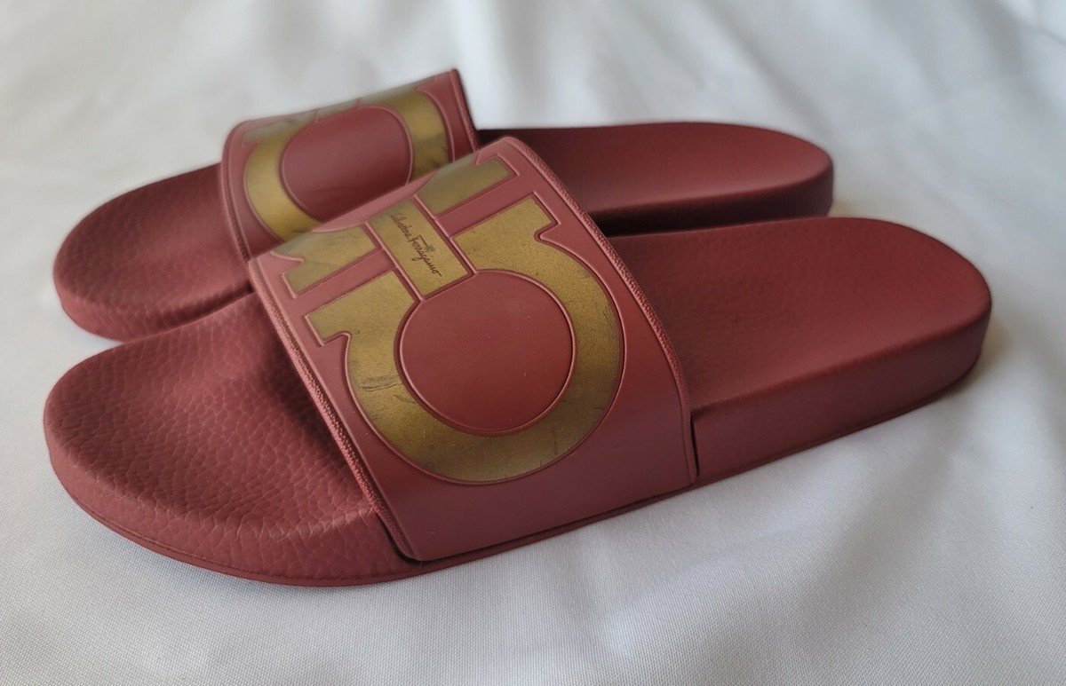 Salvatore Ferragamo Men Red Slide Sandals Shoes Sz 10M Amazon.com | Salvatore Ferragamo Groove17 Mens Red Leather  main image 4
