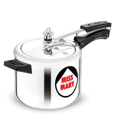 Hawkins Miss Mary Aluminium Inner Lid Pressure Cooker, Litre, Silver  - Main Image