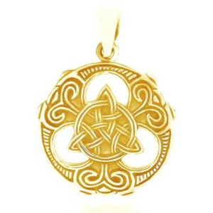 Authentic Celtic Knots Pendant 14K Yellow Gold Plated 925 Sterling Silver