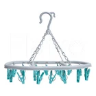 20 Pegs Thickened Laundry Clip Underwear Socks Hanger Airer Cloth Dryer Rack