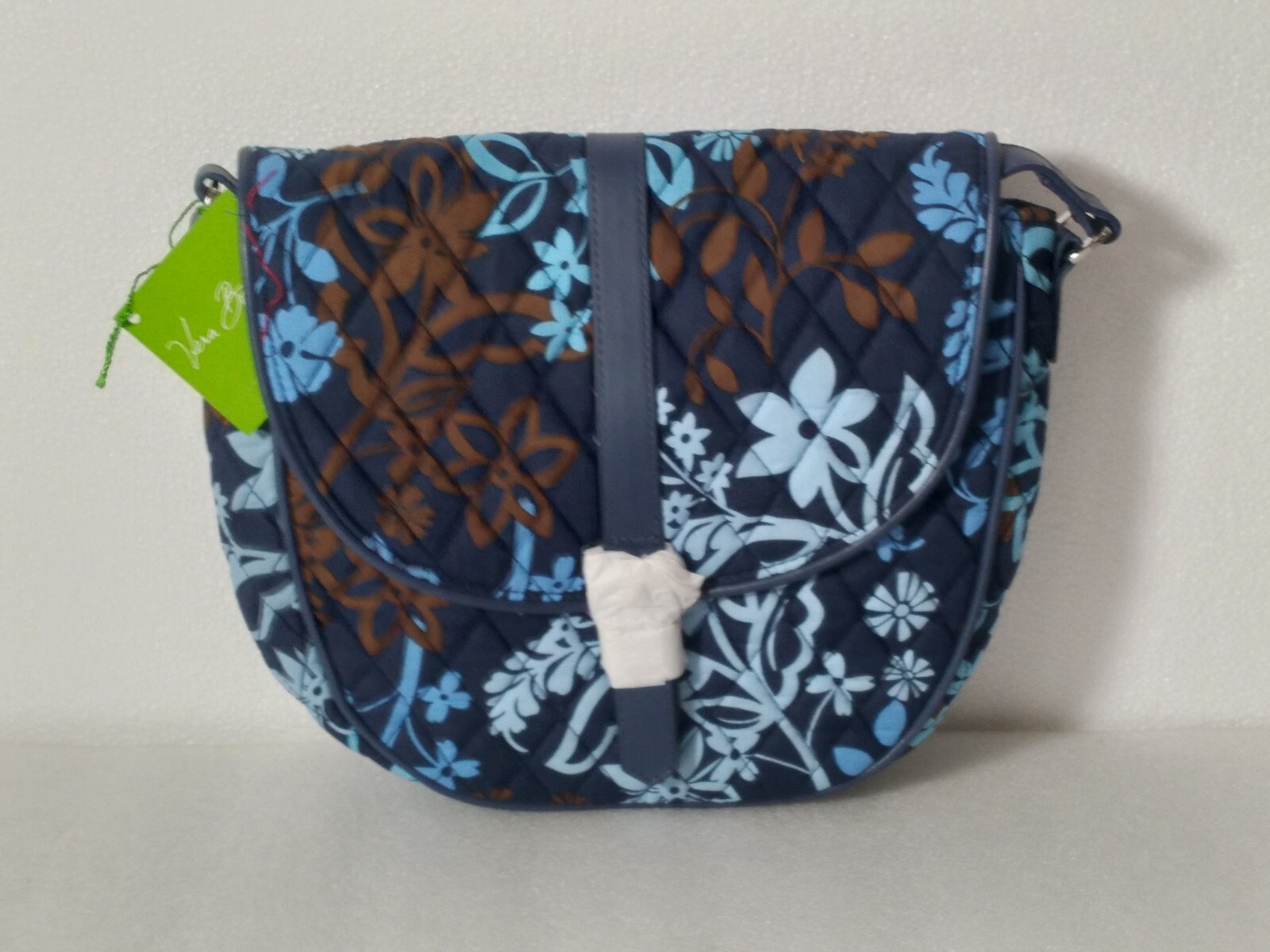 Vera Bradley Slim Saddle Java Floral Crossbody Bag with Adjustable Strap