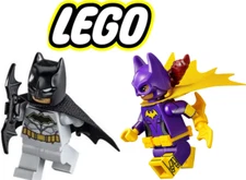 2 Lego Minifigure Superheroes Batman & Batgirl with Batarang, Authentic & NEW