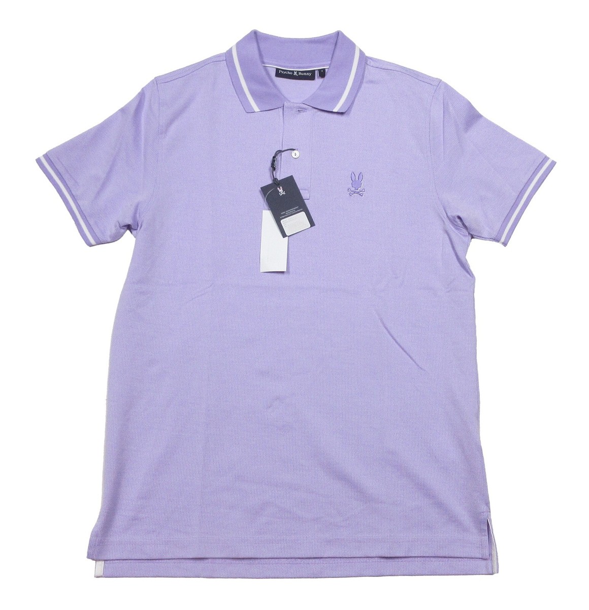 Psycho Bunny Men's Digital Lavender Warsaw Jacquard Logo Pique