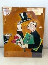 ALLY  "Die Dame" Large  Ceramic Art Tile Wall Ornament