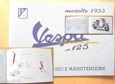 VESPA 125 Modello 1955 (Fari Sotto) RETRO Manuale Istruzioni 