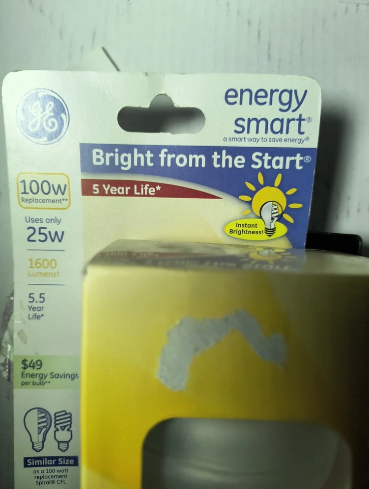 GE 25W= 100W Energy Smart Spiral CFL Soft White 1600 Lumens 1 Pk - Image 3 of 4