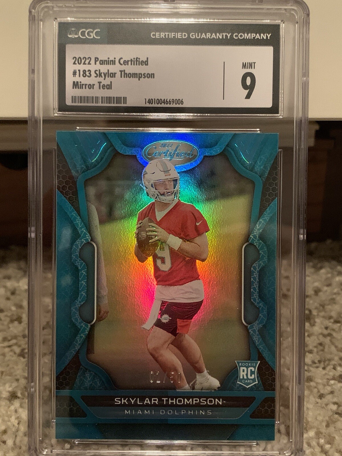 2022 Panini Certified Skylar Thompson Rookie Mirror Teal /50 Rare Bookend! Mint
