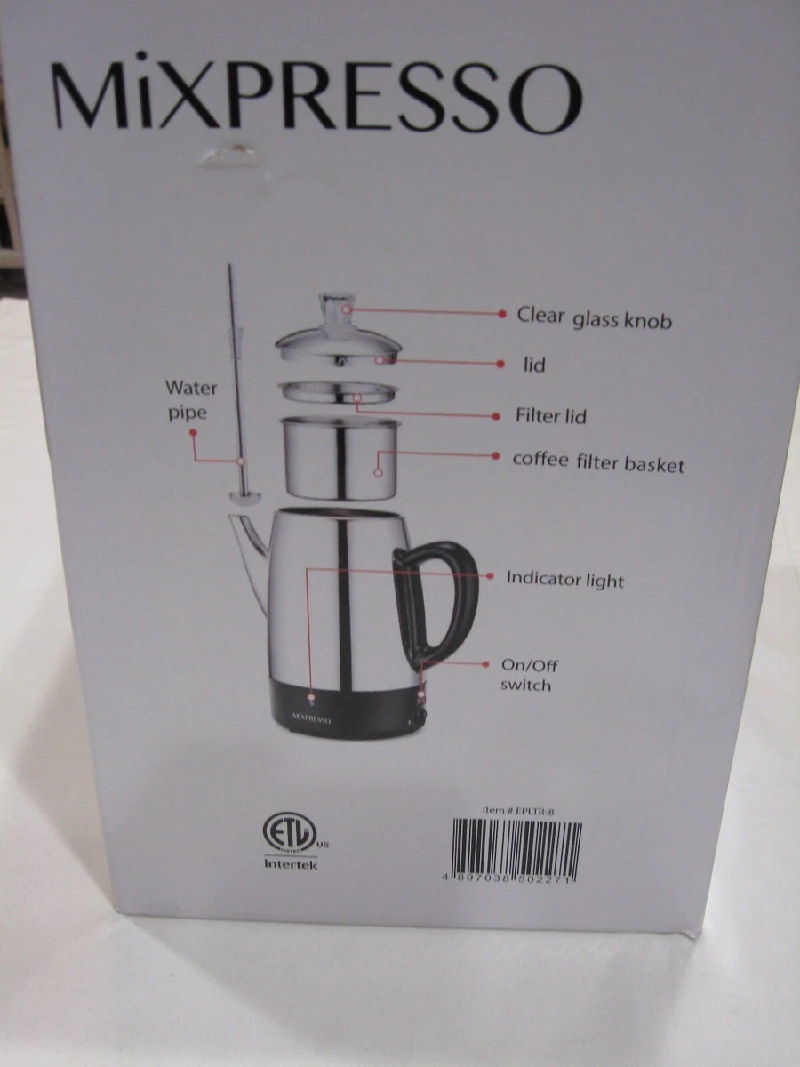 Mixpresso Electric Coffee Percolator , Stainless Steel Coffee