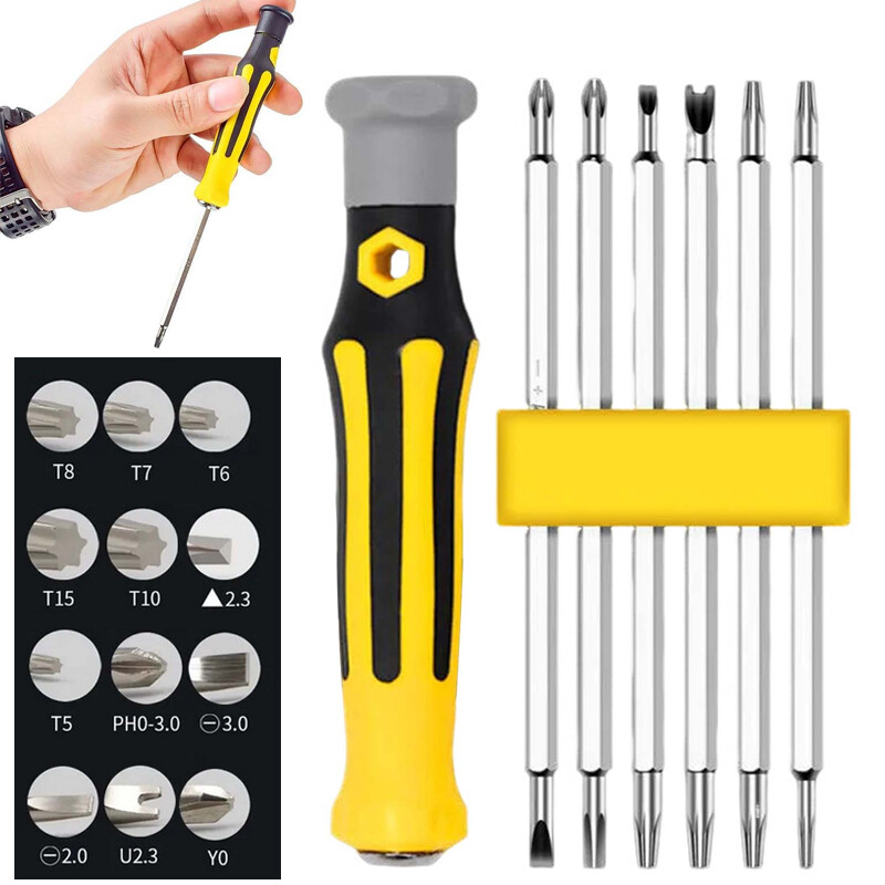 12 In 1 Multi-purpose Precision Screwdriver Set Non-Slip Handle DIY Repair Tool