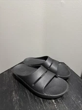 OOFOS OOahh Sport Flex Slide Recovery Slip On Sandals in Black Size M7/W9 - EUC