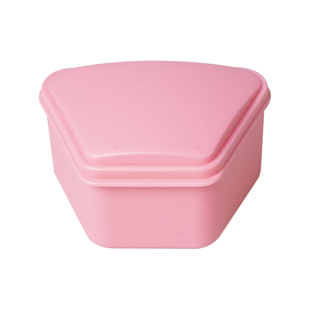 Denture Bath Appliance False Teeth Box Storage Case Rinsing Basket Health Care