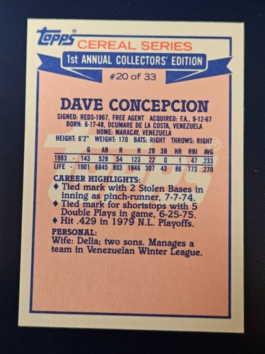 1984 Topps Baseball Cereal Series Complete Your Set You Pick Choose Each #1-33 - Picture 17 of 33