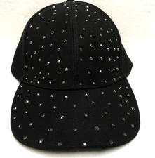 Capelli New York  Black Women Adjustable Cap w/ Studs  ONFA NWT