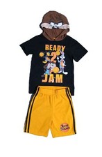 Space Jam 2 Pcs Set Hooded T-shirt Shorts Toddler Boys black/orange Size 6