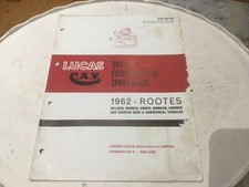 LUCAS 1962 ROOTES SPARE PARTS LIST. HILLMAN,HUMBER, SINGER, SUNBEAM,KARRIER CARS
