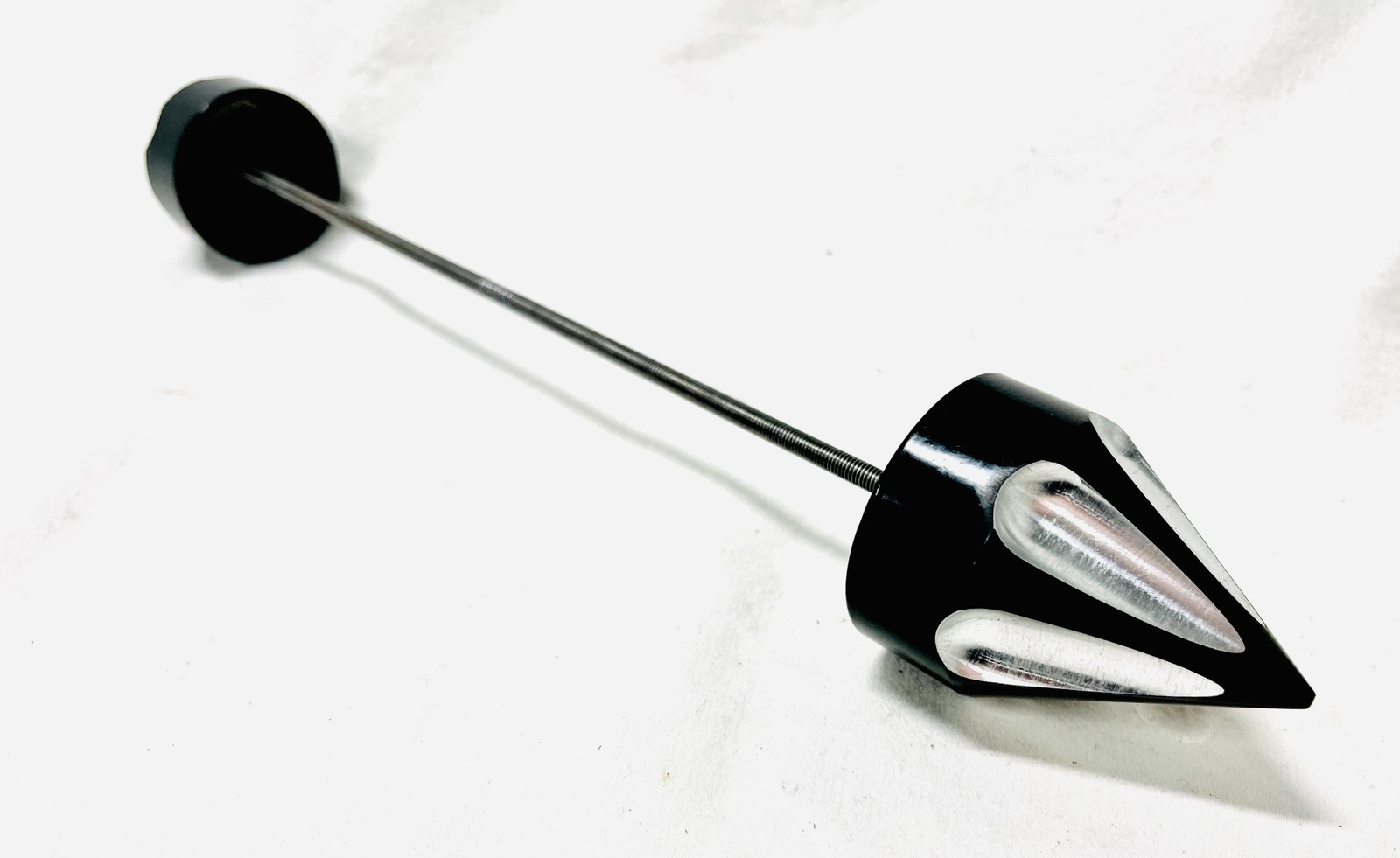 HAYABUSA BLACK CONTRAST CUT STRAIGHT SPIKES REAR AXLE CAPS 22-24 SUZUKI HAYABUSA