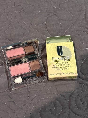 Clinique Strawberry Fudge Color Surge EyeShadow Duo Full Size New .07 Oz / 2.2 g - Picture 1 of 7