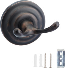 Zinc Traditional round Bathroom Towel and Robe Hook, Oil Rubbed Bronze