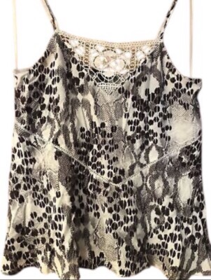 Express Hi Neck Lace Animal Print Sz Medium Cami
