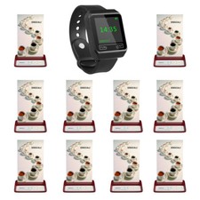 SINGCALL Wireless Pager System 1 Wrist Watch Receiver 10 Buttons for Cafe, Bar