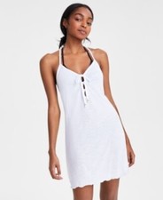 Miken Juniors Large Cover Up Dress Swimwear Edge Sleeveless Cami White New