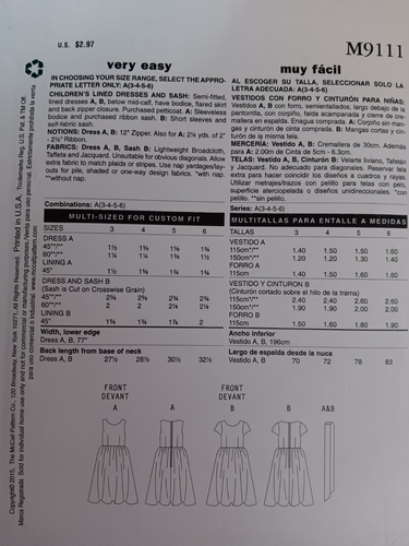 McCall's Stitch N Save M9111 Toddler Girls Flared Dresses Sizes 3 4 5 6 - Picture 2 of 2