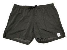 GEORGE ABOVE THE KNEE BLACK MESH LINED ELASTIC WAIST SWIM SHORTS Sz S 