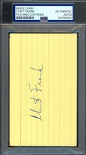 Clint Frank PSA DNA Coa Signed 3x5 Index Card Yale 1937 Heisman Autographed