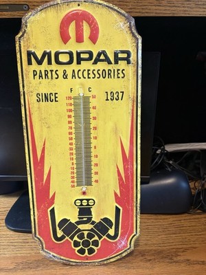 Mopar Parts & Accessories Thermometer Steel Garage Man Cave Decor 17.47'' x 7.5''
