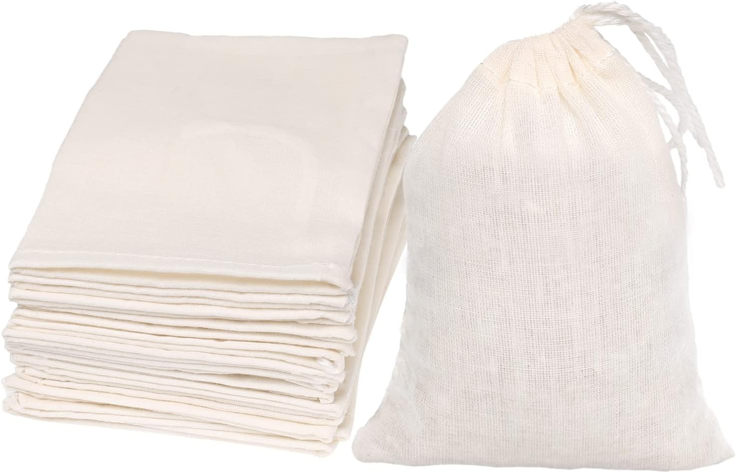 Limko Cotton Bags Muslin Sachet Bag for Home Supplies 3x4 Inch 10 Pack
