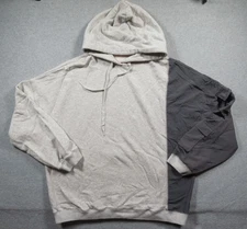 Oak + Fort Sweatshirt Mens Large Gray Oversized Hoodie Pullover Colorblock Adult