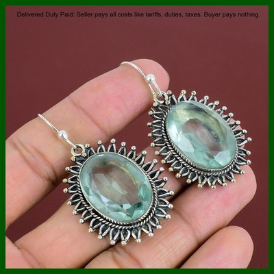925 Silver Apatite Gemstone Daughter Birthday Dangle Drop Engagement Earrings