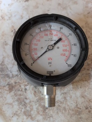 Wika Liquid Filled Pressure Gauge 0-100 PSI 316SS Conn. 3/4'' 