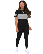 Womens 2 PCS Summer Lounge Outfit Casual Sweatsuit Two Piece Tracksuit