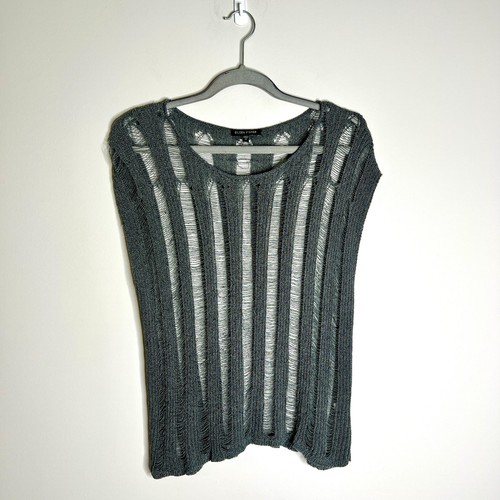 Maglione Eileen Fisher maglia larga grunge effetto invecchiato festival streetwear taglia M - Foto 2 di 6