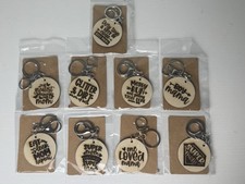 Lot of Wooden Mom Quote Keychains Laser Engraved Mama Mother Gift Set