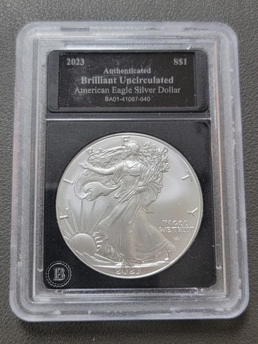 2023 Authenticated Brilliant Uncirculated American Eagle Silver Dollar S$1