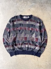 Vintage Sweater Men s Size Large Earth Tone Brown 90s Grandpa Patterned