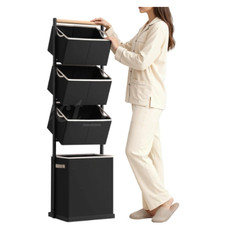 MAKIT HOME 4-Tier High Multi-Function Sorting Organizer with 2 Laundry Bags