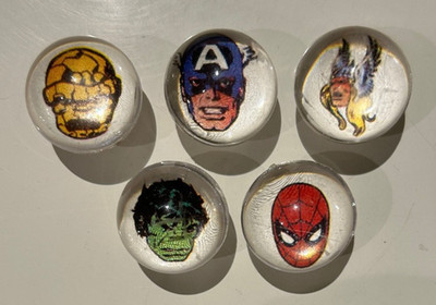 RARE Marvel Marbles (1983): Shooting Stars game by Peter Pan - Full set of 5