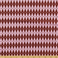 Brown and Light Purple Diamonds and Dots Fabric 100% Cotton From SPX