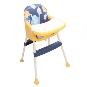 Adjustable Baby High Chair Fashionable Multifunctional Safety For Baby Blue Yell
