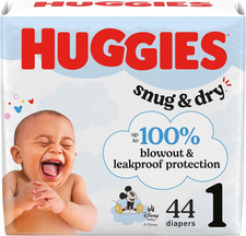 Huggies Size 1 Diapers, Snug  Dry Newborn Diapers, Size 1 8-14 Lbs , 44 Count,