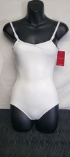 Capezio Camisole Women's Leotard Adjustable Straps White Deep Scoop Back SZ SA