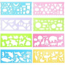 Drawing Templates 8 Pack Clear Ruler Animal Shaped Stencils Plastic Drafting