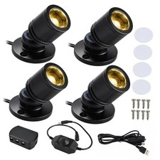 Dimmable Mini LED Spotlight, 4-Pack Warm White 3000K, USB Powered Accent