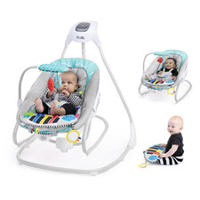 Explorers Kick to It 4-In-1 Musical Baby Swing  Rocker, with Removable Piano To